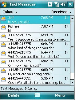 restore text messages windows mobile